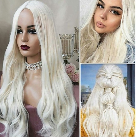 ✨22” WHITE BLONDE FULL CAP WIG? *NEW*